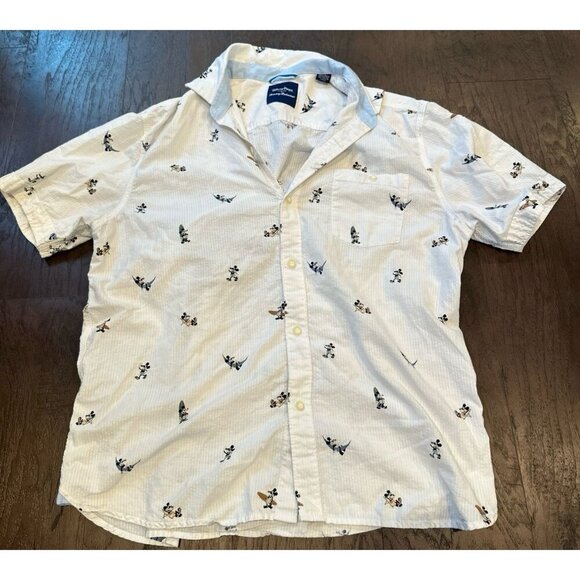 Mickey Mouse - Beach Bum - Tommy Bahama - White/ Collared/Buttons - Picture 1 of 4